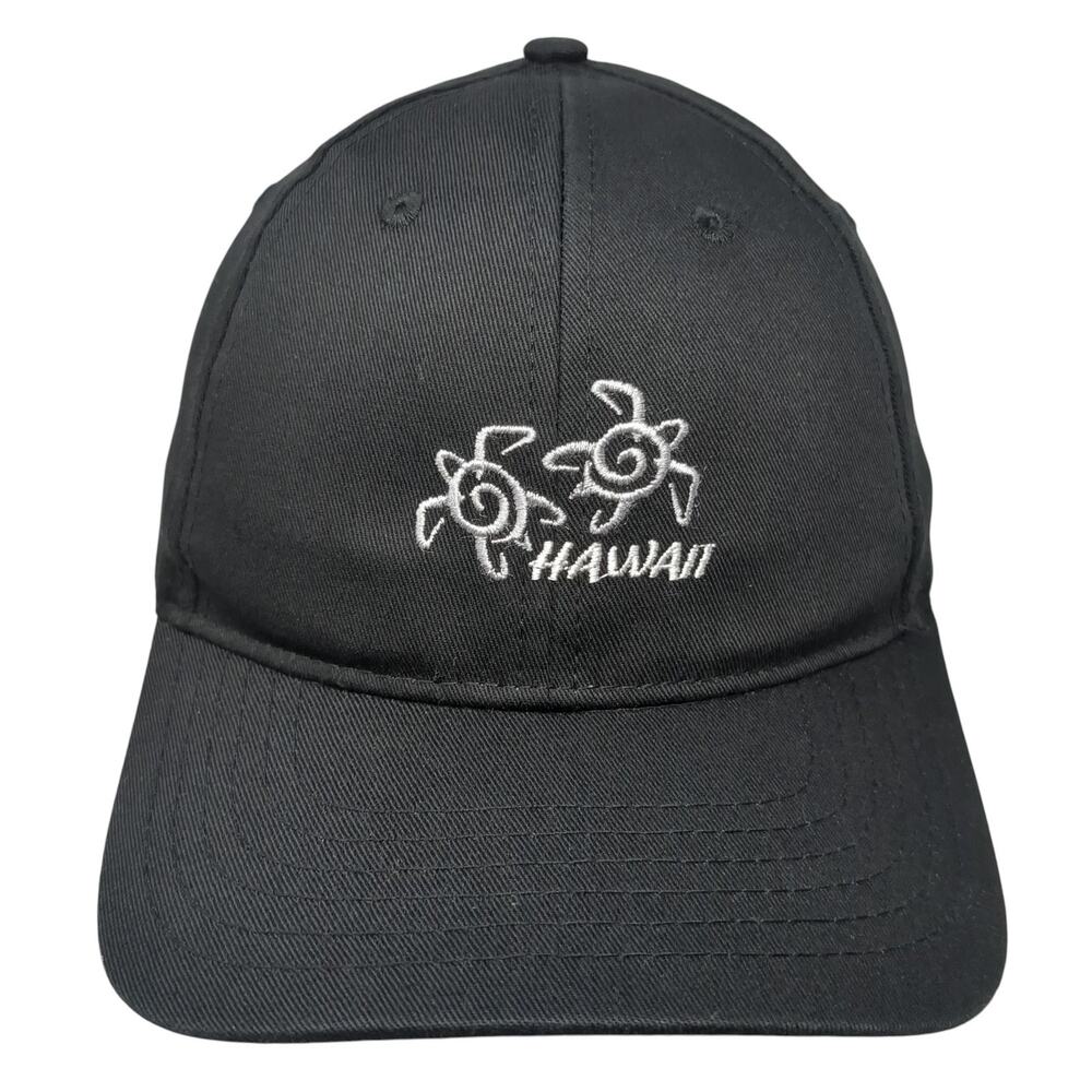Hawaii Strapback Baseball Cap Black OS Adjustable Surfware Hawaiian Classics